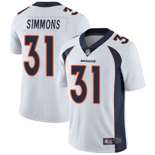 Men Denver Broncos #31 Justin Simmons White Vapor Untouchable Limited Player Football NFL Jersey